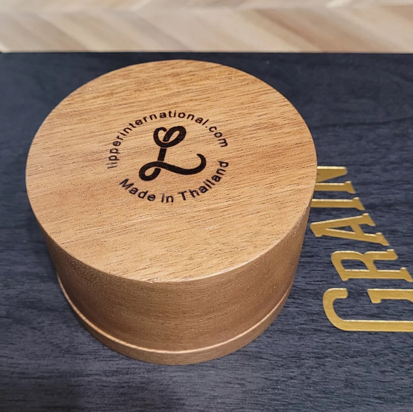 Acacia wood Salt Box with swivel cover - trinket  box - Picture 5 of 5